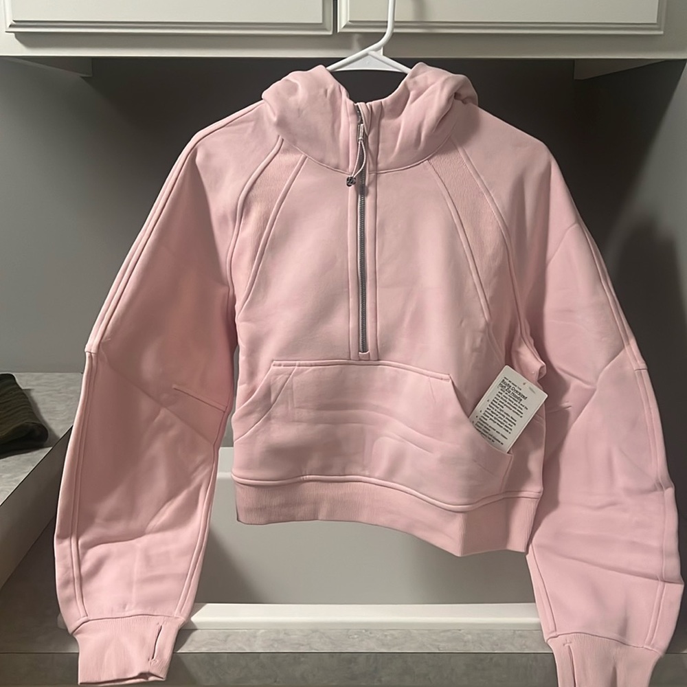 NWT 🍋 Lululemon Flush Pink Scuba Oversized Half Zip Hoodie Size XS/S